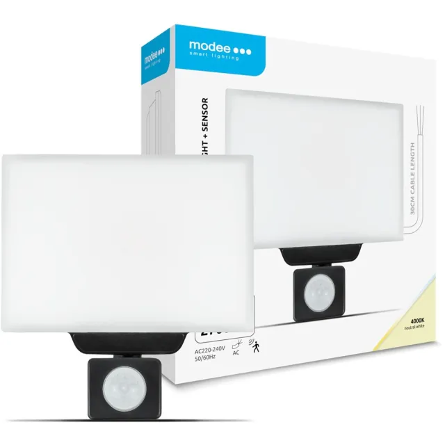 Modee Lighting LED Schijnwerper met sensor V3 - 30W 2700lm - 4000K 840 - IP65 Donkergroen