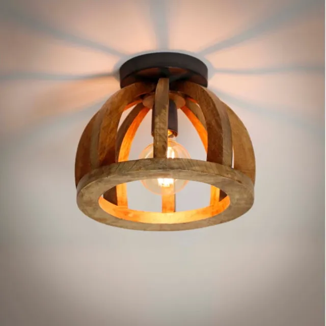 Meubelplaats Plafondlamp Gebogen houten spijl mangohout - naturel massief mango naturel
