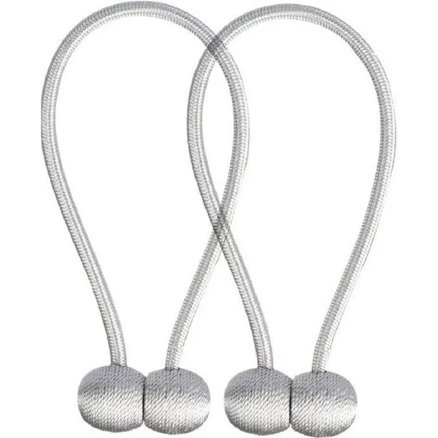 Opline Magnetisch Gordijn Embrasse - Gordijn Houder - Zilver - Magnetisch - Gordijn Accessoires - 2 Stuks | Gordijnklemmen | Gordijnbinders