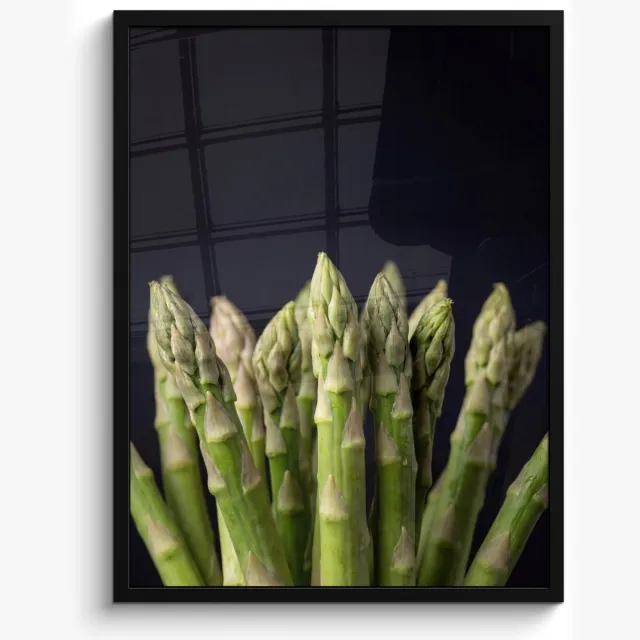 FrameYourWall Poster in lijst - Fotolijst 50x70 cm - Posters - Asperges - Groen - Zwart - Posterlijst zwart - Decoratie - Wanddecoratie woonkamer - Muurdecoratie slaapkamer