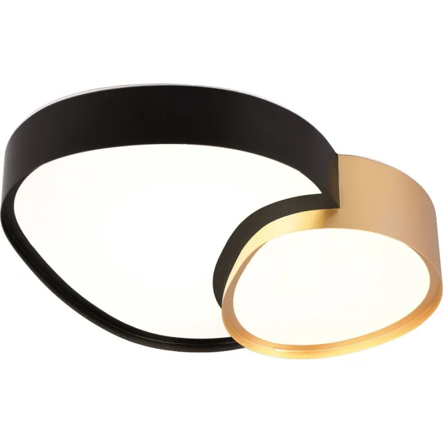Trio RISE - Plafondlamp - Zwart goud - incl. 1x SMD 21W - Geintergreerde dimmer - Memory functie - Lichtkleur instelbaar Zwart-goud
