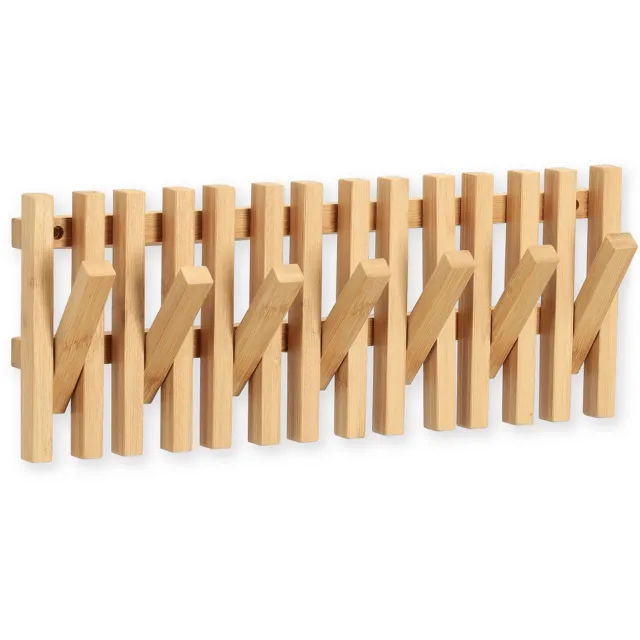 Zeller Kapstok - Bamboe wandkapstok 41 x 16 cm, ZELLER Beige