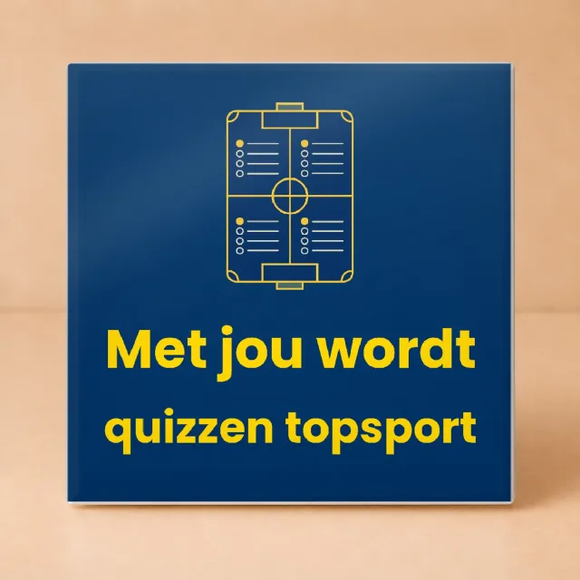 Bedruk King Strakke minimalistische Sportquizkampioen Tegel – Stijlvolle decoratie voor sport- en quizliefhebbers - 15 x 15 cm Wit