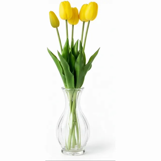 DIVERZA Kunstbloemen – Real Touch Tulpen – Levensechte Kunstbloemen – Decoratie & Cadeau – Geel