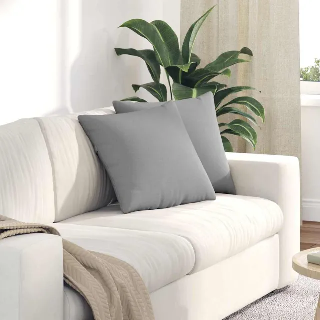 vidaXL Sofa Kussens 2 st Stof Wolkengrijs 45 x 45 cm