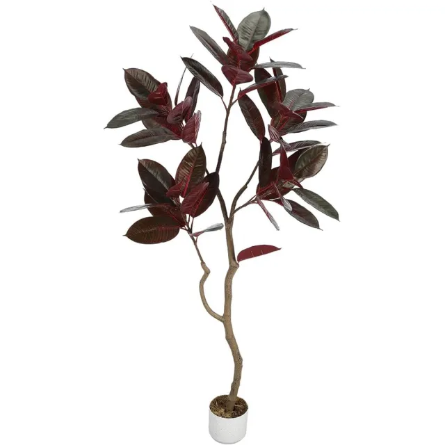 Danky Kunststof Rubberplant 155 cm Groen - Slaapkamer & Thuis Rood