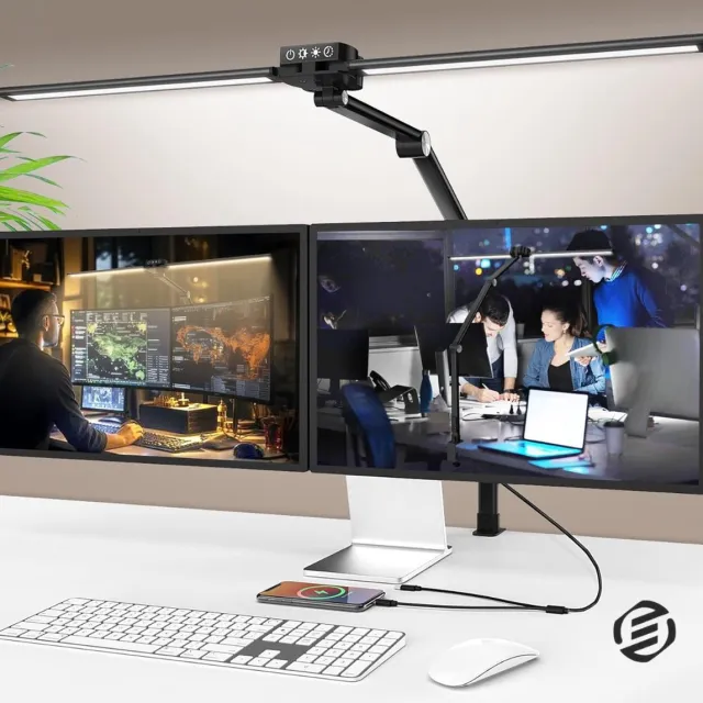 Equivera Monitor Lightbar - Monitor Light Bar - Monitor Lamp - Monitor Bar - Laptop Lamp - PC Lamp - Dimbaar - Thuiswerken, Kantoor, Gamen Zwart