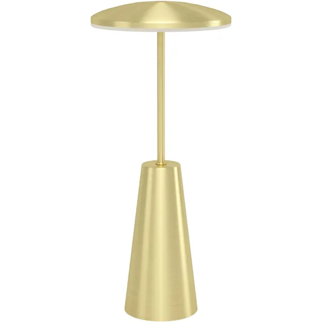 EGLO Piccola Tafellamp - Aanraakdimmer - Draadloos - 28 cm - Goud - Instelbaar wit licht - Oplaadbaar - Buiten en Binnen Geborsteld Messing;Wit;