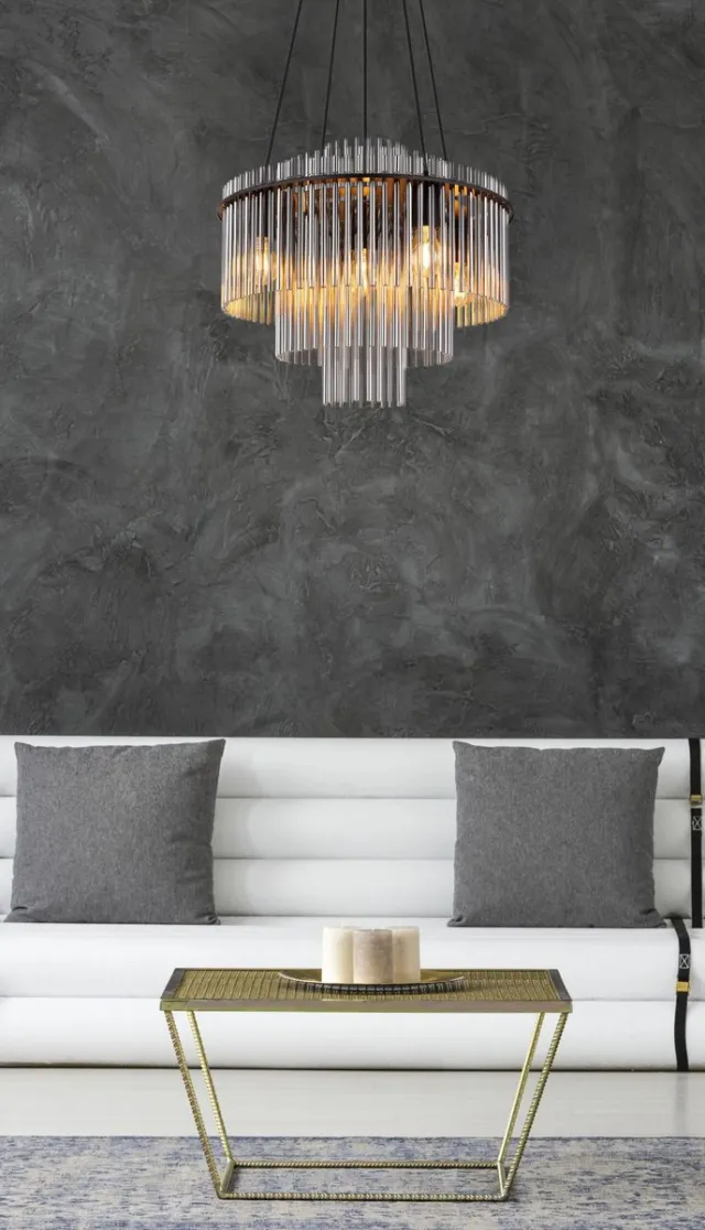 Globo Hanglamp - zwart - GORLEY - glas - Ø 50cm - E27 - 15698H1 - Globo
