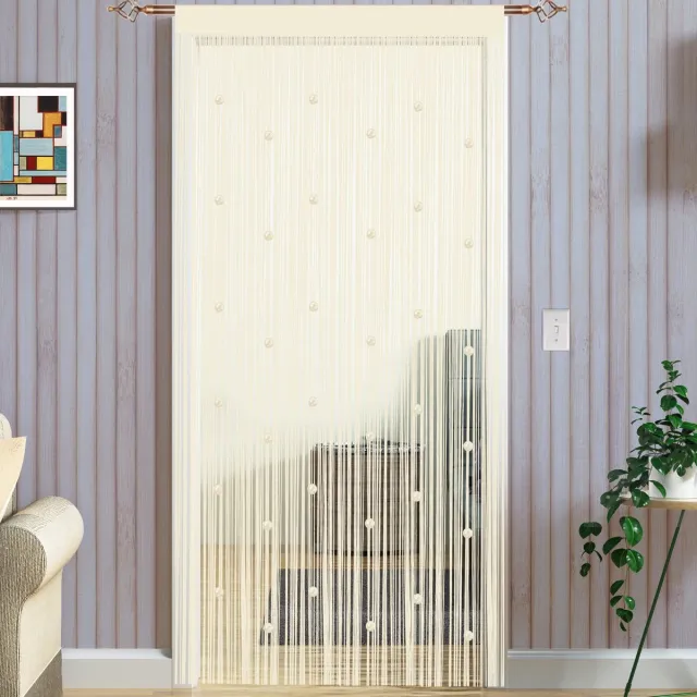 Unyqoos ® Decoratief Kralengordijn voor Vliegwering en Insectenbescherming, Perfect voor Deuren en Ruimtescheidingen Wit
