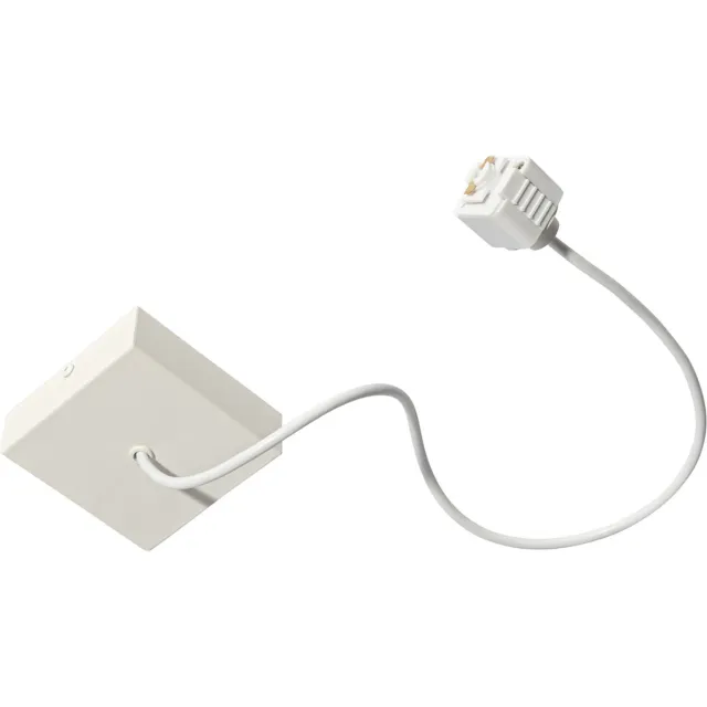 QAZQA Voeding met vierkante bevestigingsplaat voor 1-fase rail wit - Iconic Wit Voeding Vierkant - 1 lichts