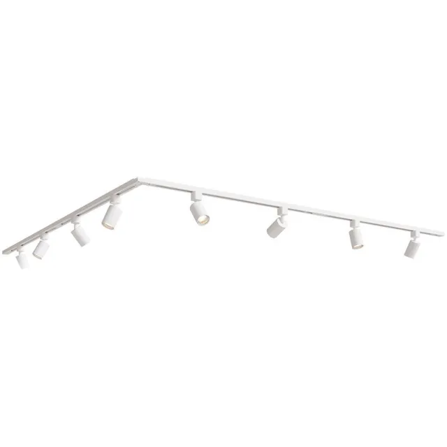 HOFTRONIC taros railverlichting pakket L-vorm – 4x 1 meter rails – 4x GU10 railspots 2700K warm wit – dimbaar – aluminium wit – IP20 – modulair – 230V – railverlichting woonkamer keuken