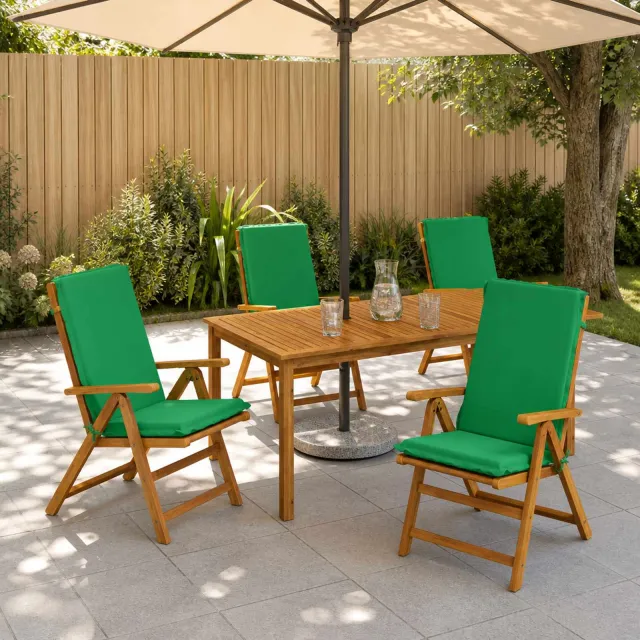 vidaXL Kussen voor stoel met hoge rug GEMERT 4 st 100% Polyester Groen
