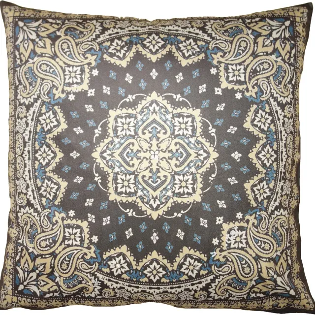 Clayre & Eef Kussenhoes 45x45 cm Bruin Blauw Polyester Sierkussenhoes