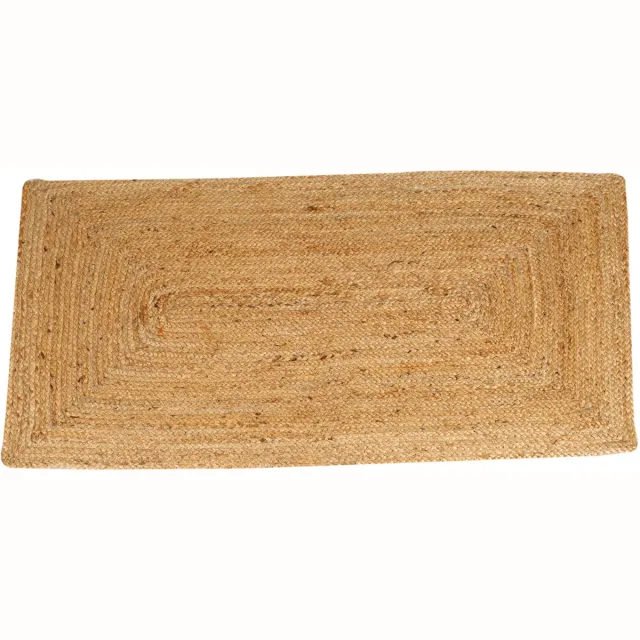 Casa Moro Rechthoekig jute vloerkleed – Handgemaakt natuurvezel tapijt – Naturel beige/bruin – Esha Natur