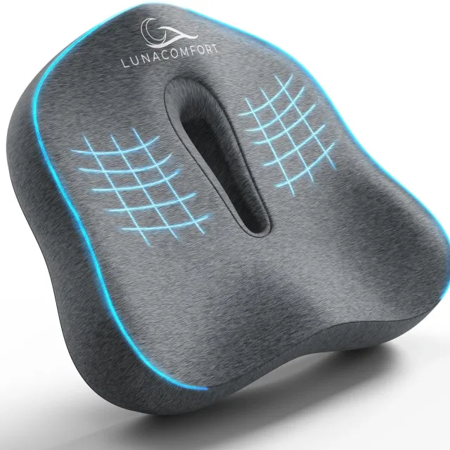 LunaComfort LunaGood® Zitkussen Orthopedisch - Stuitkussen - Ergonomisch - Grijs