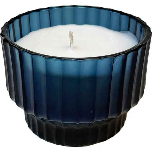 XLBoom Volta Small "Ocean Bliss" Geurkaars - in Glas - 30 branduren - Blauw - Ø9,5 cm