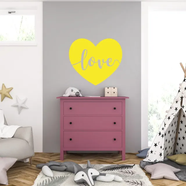 MC Living Muursticker - Love - 58 x 65 - Geel