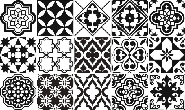 Ulticool Plaktegels - Zelfklevende Tegels - 15x15 cm - Ulticool - Zwart Wit - 15 stuks - Decoratie Sticker Tegels - Achterwand - Plakfolie Tegelstickers Kasten - Sticktiles - Badkamer - Keuken