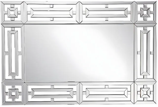Vente-unique Wandspiegel in roestvrij staal - H 80 x B 120 cm - LOAYE Zilverkleurig