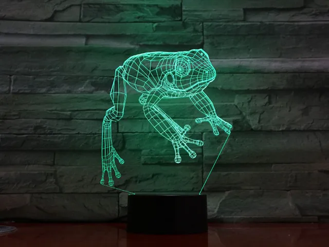 MC Living 3D Led Lamp Met Gravering - RGB 7 Kleuren - Kikker