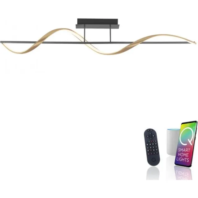 LT-Luce Plafondlamp Q-Swing Smart Antraciet Goud 24 Watt Antraciet, Goud