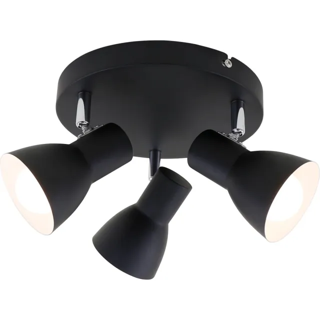 Briloner Leuchten CUP - plafondlamp - 3-lichts - E14 max. 25W - spots draaibaar - zwart