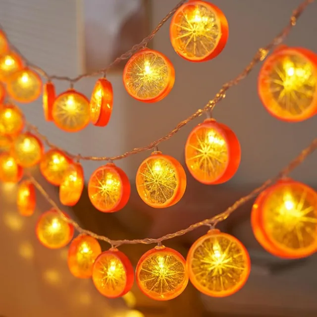 GelldG 1 Stuks Slingerlicht voor Binnen - Fruitvormige LED Lichterkette - 1,5 Meter Lengte - Geschikt voor Decoratie in Woonkamer en Slaapkamer - Plastic Materiaal - Inclusief 10 Lampjes Zonder Batterijen