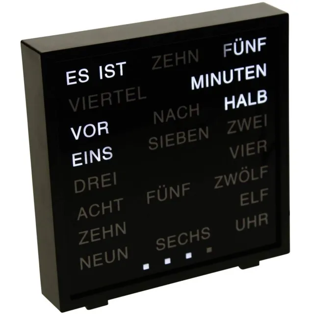 Trendy SnelShoppen - LED Woord Klok - Woordklok in Woorden - Klok in het Nederlands - Zwart - 17x16.5 cm - Modern Interieur - Perfect voor Woonkamer en Slaap