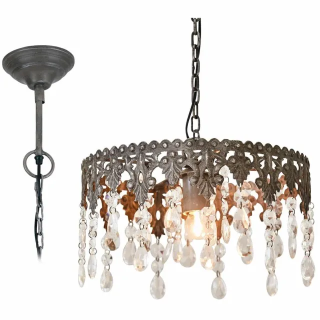 Loberon Hanglamp Escoire antiekgrijs/helder