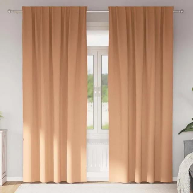 vidaXL Zwart-out Gordijnen met Ringen 2 st Licht Bruin 225 x 140 cm