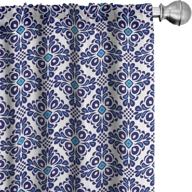 ABAKUHAUS Gordijnen – 2-delige set 75x175 cm – Microvezel, halfdonker, geometrisch Violet