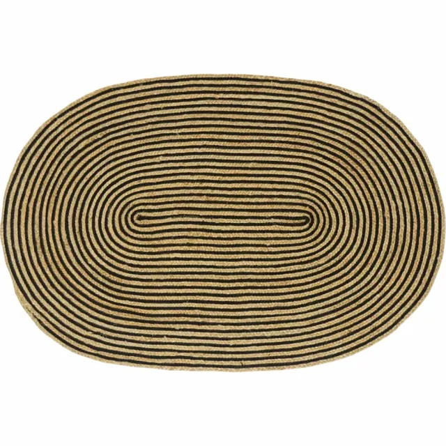 vidaXL Gebied Tapijt Naturel en Zwart 122 x 183 cm Jute Bruin