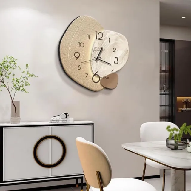 BOG Creatieve-Stille-Scandinavische-Stijl-Kristalporselein-Wandklok-Batterij-Aangedreven-Woonkamer-Keuken-Kantoor-School GOUD