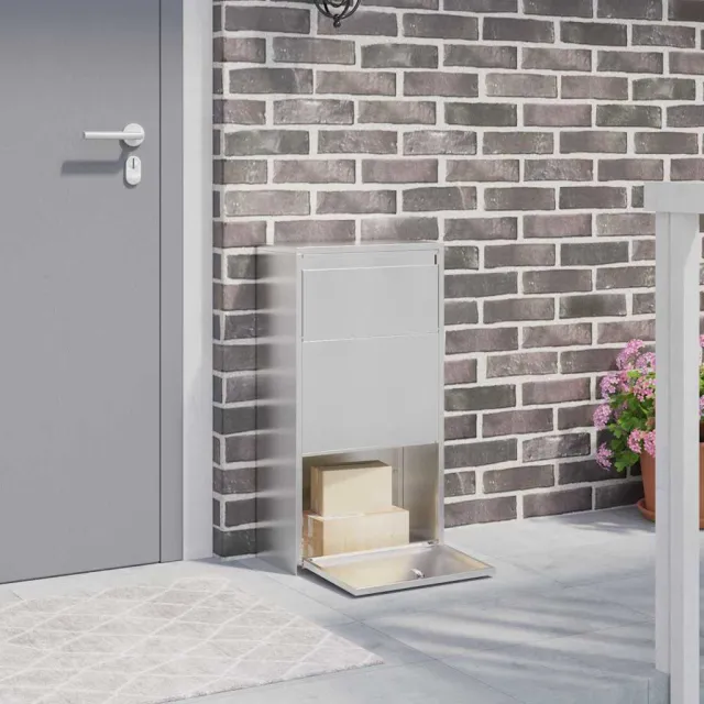 vidaXL Pakket inwerp box Zilver 44 x 22 x 82 cm Roestvrij staal