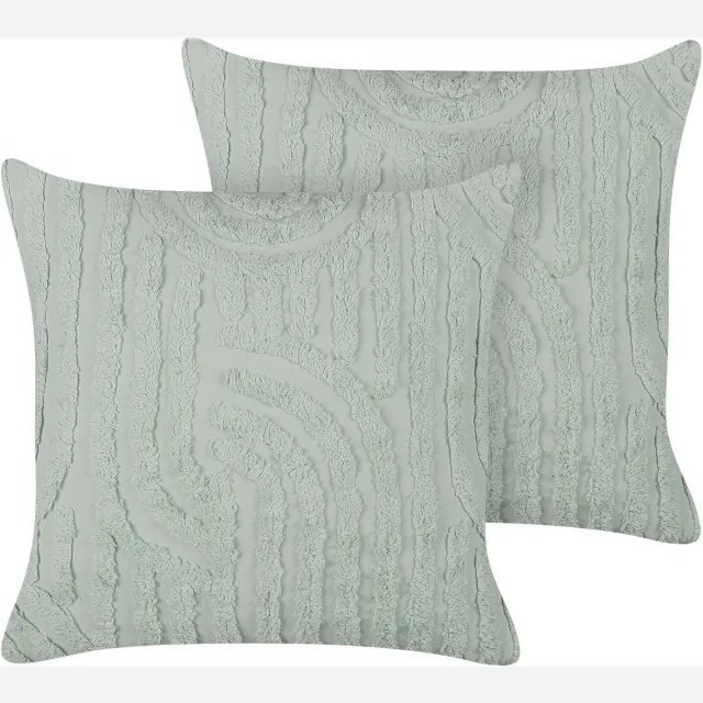 Beliani TELLIMA - Sierkussen set van 2 - Mintgroen - 45 x 45 cm - Katoen