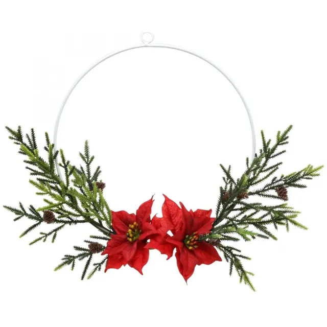 Viana Sierkrans kerstster en naaldboomtakken kunstmatig Ø30cm Veelkleurig