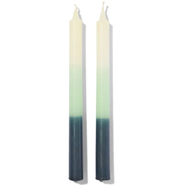HEMA Korte huishoudkaarsen dip-dye - 2 stuks (groen)