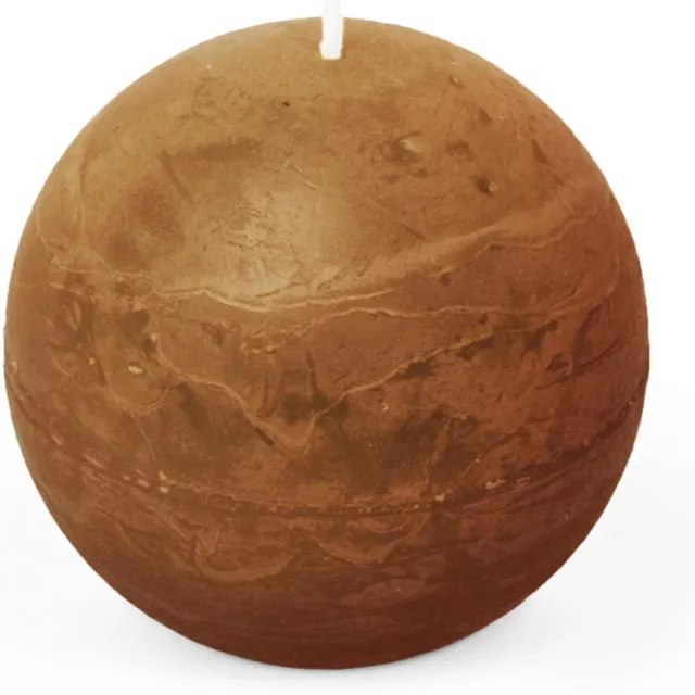 Spaas Kaars rustiek bol 80 mm cognac Spaas onbekend