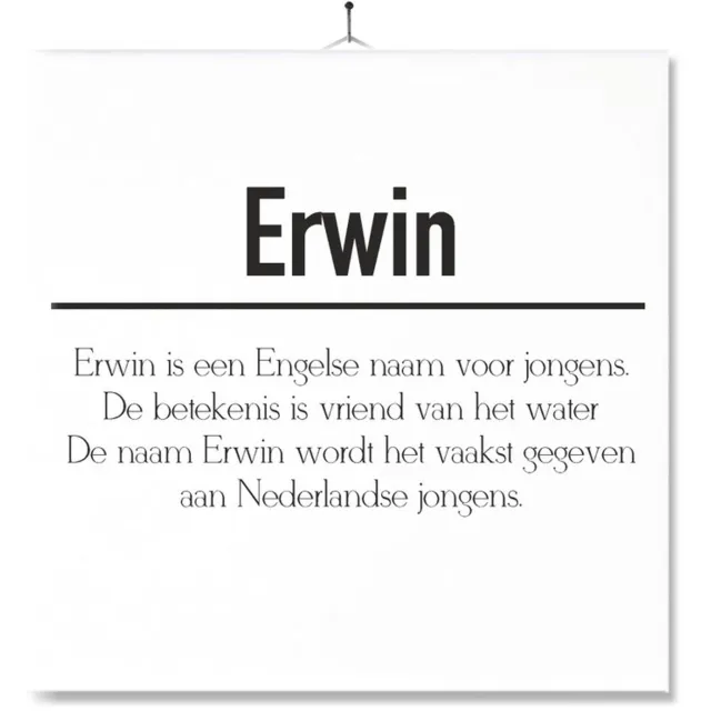 MC Living Tegel Met Opdruk | Betekenis | Kado | Cadeau | Met Naam - Erwin Multi-Color