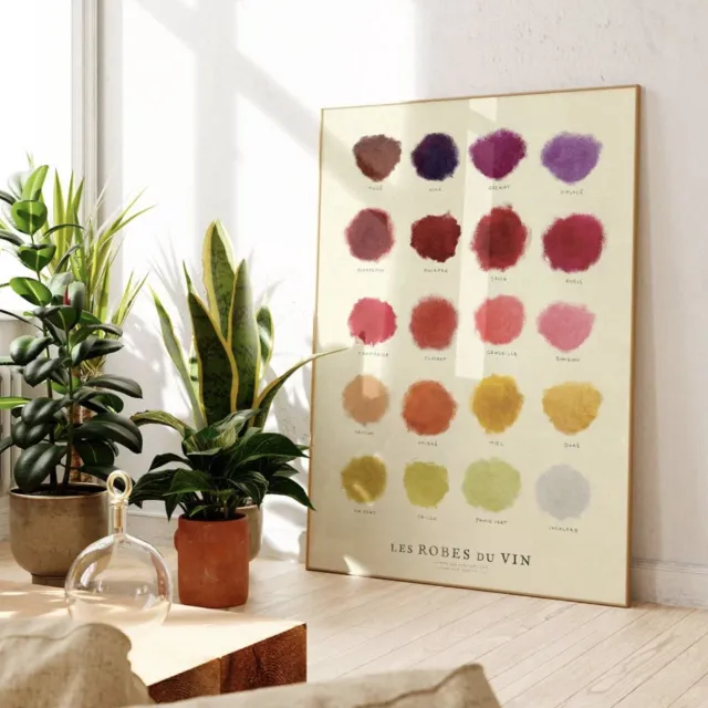 La Carte des Vins Les Robes du Vin - wijnkleuren - poster - wijn - wijnliefhebber multi