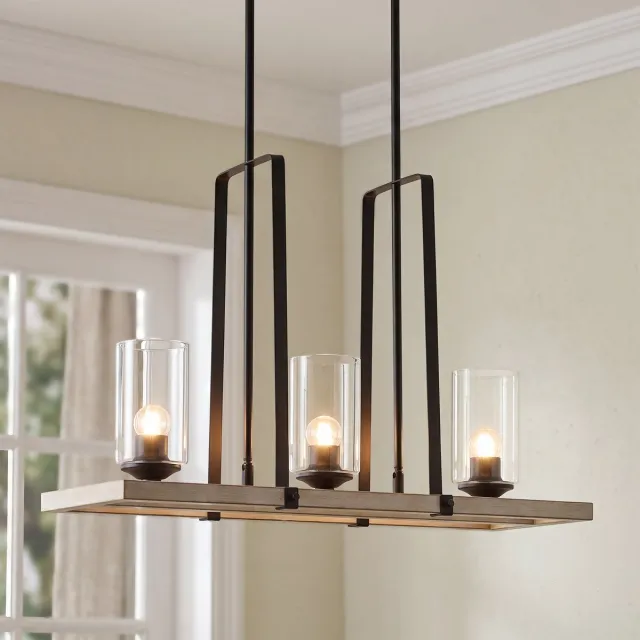 Tribesigns Kroonluchter - 3 lichts - Metaal - H: 47 cm - E27 - Verstelbare hoogte - Industrieel Ontwerp - Kroonluchter Slaapkamerlamp - Zwart