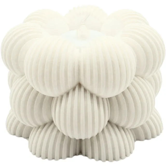 Lovora Waxinelichthouder Bubble Gestreept - Ivoor Wit - 3d geprint - Moderne woonaccessoire - Stijlvolle waxinelichthouder