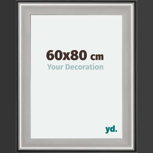 yd. Your Decoration - Fotolijst 60x80 cm - Hout - Zwart Zilver Gepolijst - Birmingham
