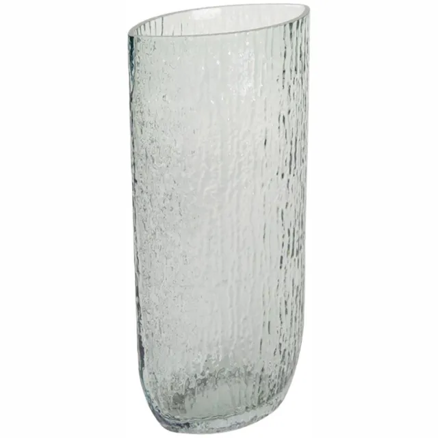 dekoratief Deco vaas ovaal, groen/transparant, glas, 16x31cm | A259065