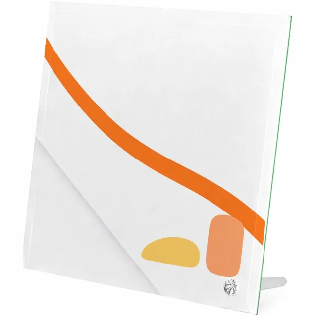 Mr Cadeautjes Glasframe 20 x 20 - design Rustige minimalistische sportmotivatiecover met grote curve | cadeau Wit