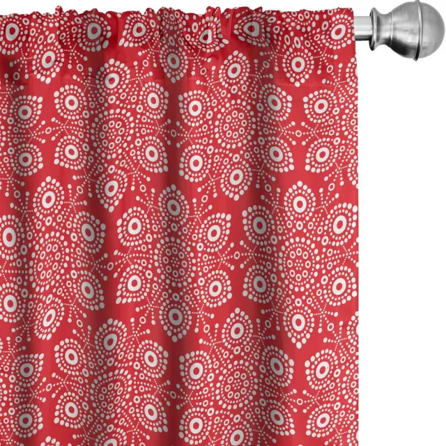 ABAKUHAUS Gordijn – Sneeuwvlok gestippeld – 2x75x245 cm – Donkerroze/Wit Donkerroze Wit