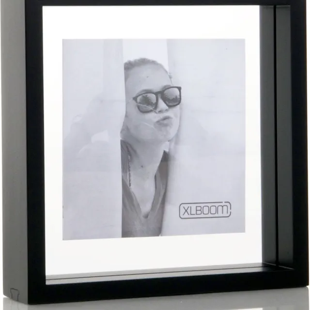 XLBoom Floating Box Fotolijst Zwart 20x20cm - Zwevend houten frame met glas - Verkrijgbaar in wit en zwart – Tijdloze design fotolijst voor modern wonen