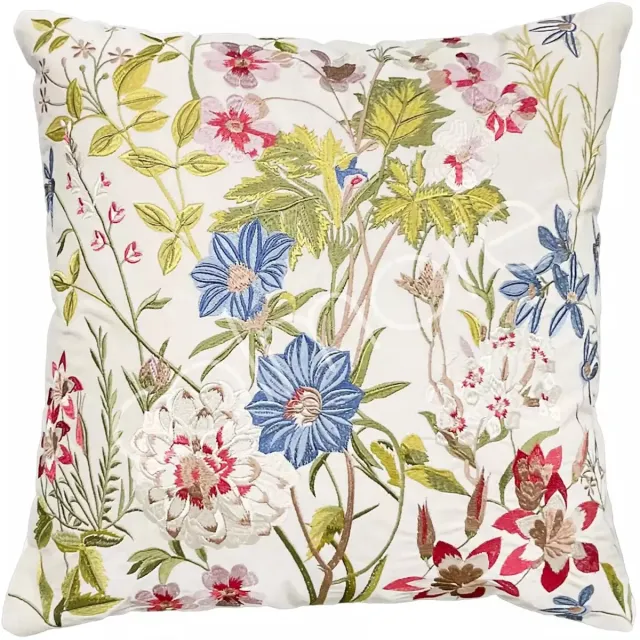 Colmore by Diga Living in Luxury geborduurde bloemen kussen 50 x 50 cm Multi bloemen