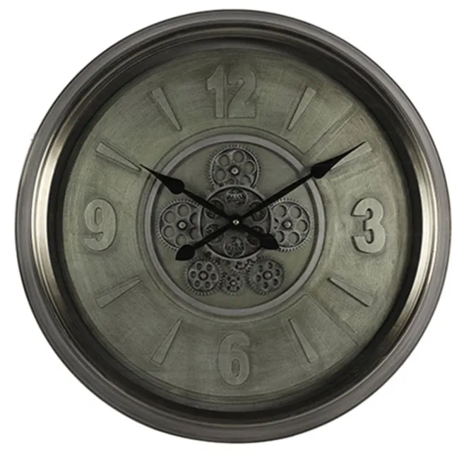 Sweet Living Metalen Wandklok Lot - Ø63 cm Zilvergrijs